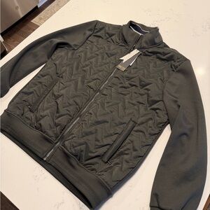 Truth by Republic Dark Green Quilted track jacket NWT